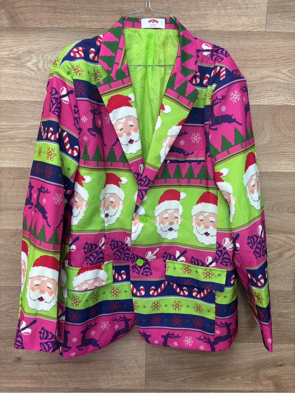 Holiday Time Kids Christmas Blazer - Green & Pink